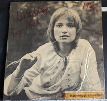 1974 KÚTVÖLGYI ERZSÉBET KORABELI LITOGRÁFIA SAJÁT KEZÜLEG ALÁÍRT - AUTOGRAM