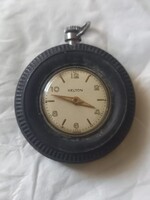 KELTON,GUMIABRONCS ALAKÚ VINTAGE ZSEBÓRA,KULCSTARTÓ ÓRA,SZT.KRISTÓF MEDÁLLAL