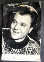 1964 BICSKEY TIBOR SZÍNMŰVÉSZ SAJÁTKEZŰLEG ALÁÍRT DEDIKÁLT KORABELI EZÜSTZSELATINOS FOTÓ AUTOGRAM