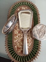 WMF vastagon ezüstözött szecessziós, jugendstil pipere készlet az 1900-as évekből.