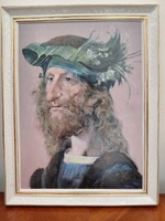 MAKULÁTLAN ÁLLAPOTÚ! Hollóházi Szász Endre férfi portré porcelánkép