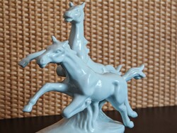 Német fehér porcelán lovas szobor A275