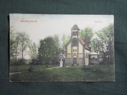 Képeslap,Harkány,kápolna templom látkép,részlet,Feiler Mariska Siklós kiadás,1912-