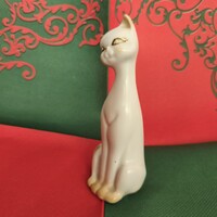 Ritka szovjet vintage porcelán macska figura arany kontúrral