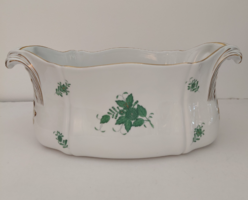 RITKA! Herendi porcelán Apponyi mintás zöld nagy kaspó hibátlan