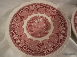 TÁNYÉR -1890 -1910 - ig GYÁRTOTT - ANGOL - MASON'S VISTA PINK - FAJANSZ - 17 cm -  HIBÁTLAN