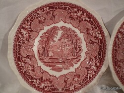 TÁNYÉR - 1890 - 1910 - ig GYÁRTOTT !! - ANGOL - MASON'S VISTA PINK - FAJANSZ - 20 cm - HIBÁTLAN