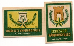 Gyufacímke: "Erdészeti Vándorgyülés 1960" 2 db egyben.