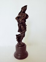 MILO – Bronz női szobor korsóval, márvány talpazaton (478)