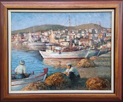 Palatin Ede (1949-) : Halki szigete, keretezve 72x87cm.