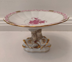 RITKA! Herendi porcelán Apponyi mintás rózsaszín halas kínáló hibátlan