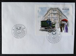 F686d / 1997 Bélyegnap - Csonka féle postaautó blokk FDC-n 2 emlékbélyegzővel