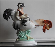 Herendi porcelán - Kakas Marci - Jelzett, hibátlan! magassága 29 cm, szélessége 36 cm
