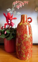 Csáki Laura retro kerámia füles váza 35 cm
