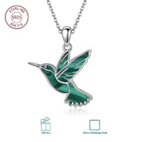 Kolibri Karkötő Malachit Köves 925 Tiszta Ezüst Platina Bevonat Hipoallergén + Ékszerdoboz. Új!