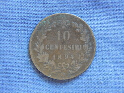 Olaszország 10 Centesimi 1894 BI