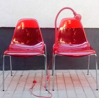 Vintage Pedrali szék plexiglass párban+ asztali lámpa ALKUDHATÓ