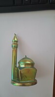 Zsolnay eozinmázas pécsi dzsámi és minaret 14 cm