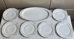Hollóházi porcelán Marrakesh szendvics készlet 7 részes eredeti dobozában