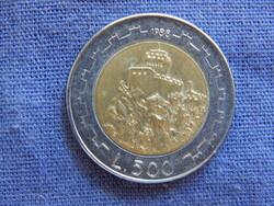 San Marino 500 Lira 1988 bimetál
