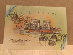 Duna-Majna-Rajna víziút levelezőlap – Első napi FDC alkalmi bélyegzéssel (1992)