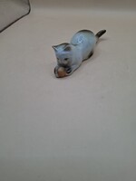 Zsolnay porcelán figura, cica labdával,  ajánljon!