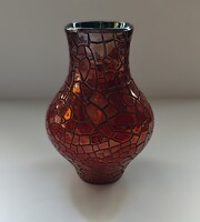 Zsolnay repesztett eozin váza – irizáló vörös-arany máz – 18 cm