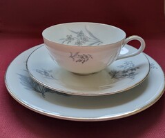 Edelstein Bavaria german porcelain breakfast set cup saucer small plate coffee tea floral pattern