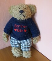 Régi ritka vintage Vintage Berliner Bär mozgatható plüss maci mackó 24 cm 1980-s évek