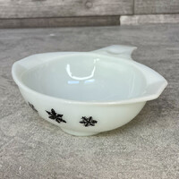 Pyrex fehér hópehely mintás tejüveg mártásos tál