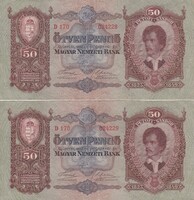 50 Pengő  1932   Sorszámkövető   A képen látható  szép állapotban