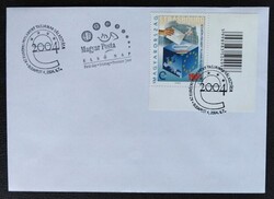 F4750kjasd / 2004 Európai parlamenti választás bélyeg FDC-n ívsarki, vonalkódos, dupla emlékbélyegző