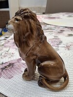 Zsolnay Porcelán „Ülő Oroszlán” figura – 1950-es évek, jelzett.Hibátlan.