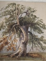 Baróthi (Baróthy) Károly, 1881, antik akvarell tájkép