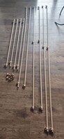 Ceiling track curtain rail with decorative molding, various sizes, set of 12