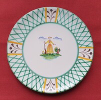 Ritka Gmundner kézzel festett kerámia porcelán tál tányér akasztható fali vadász mintával