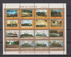 Egyesült Arab Emirség UMM AL QIWAIN 1972 blokkbélyeg - Őreg és új vonatok