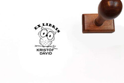 Ex libris stamp with own name - owl design