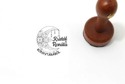 Misztikus hold ex libris pecsét saját névvel