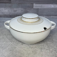 Arzberg Germany fehér aranyozott porcelán leveses tál