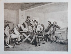 Antik 1898-as Garay János emléknyomat üvegezett keretben A182