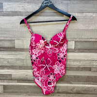 Cactus Clone pink virágos egyberészes push-up fürdőruha M/38