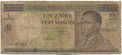 1 zaire 100 makuta 1970.10.01. Kongó