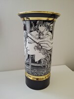 Szász Endre Hollóházi pillangós porcelán váza 26 cm