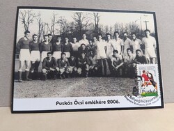 Puskás Öcsi emlékére 2006 alkalmi képeslap / Dorog 1949 emléklap (Bélyegmúzeum 2009)