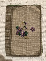 GOBELIN - KÖNYVBORÍTÓ - KÉZIMUNKA - RÉGI - 31 x 22 cm - BÉCS - HIBÁTLAN