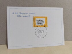 A 45. Bélyegnap emlékére alkalmi levelezőlap szegedi bélyegzéssel (1972)