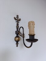 Antik falikar 2 darab 1 karú kétfejű sas patinás bronzírozott réz flamand fali lámpa + 2 új izzó 708