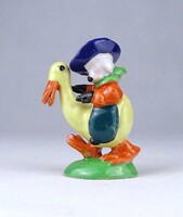 2A755 Vitéz Vidovich Ferenc art deco - Cowboy - kacsán lovagló kutya kerámia figura 9.5 cm