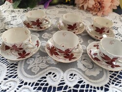 Eladó gyönyörű régi porcelán Aquincumi csokis kávés készlet hát db delfin füllel!